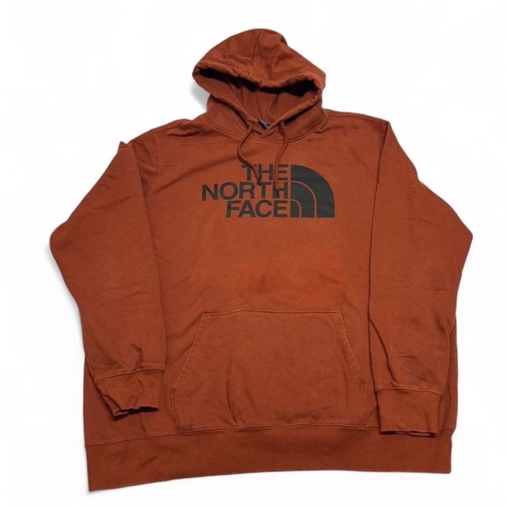 The North Face Mens Half Dome Pullover Hoodie Burnt Orange Logo XXXL 3XL 0024